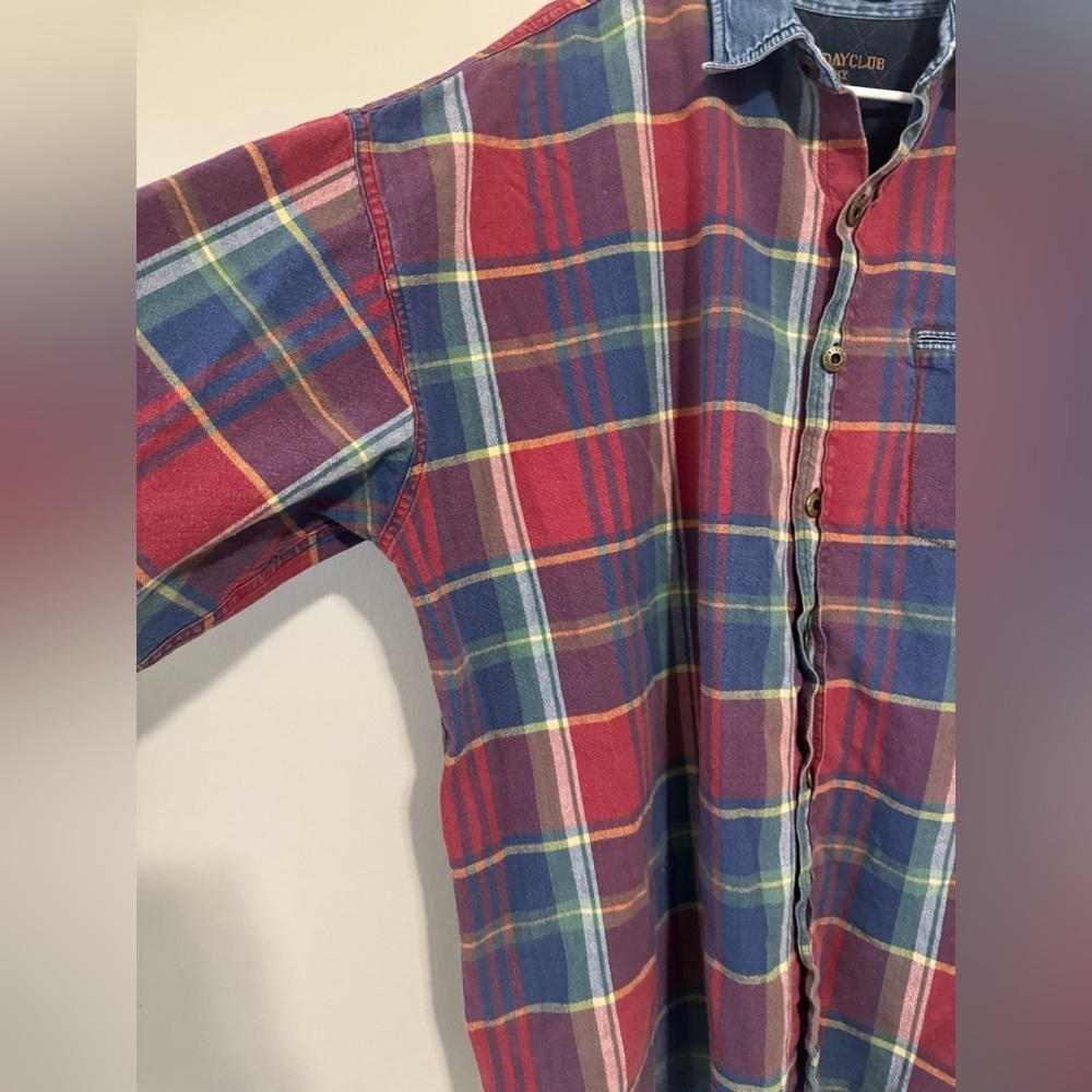 Vintage Fryday club 100% cotton Plaid Button-Up Shirt barn jacket size XL - Picture 4 of 10